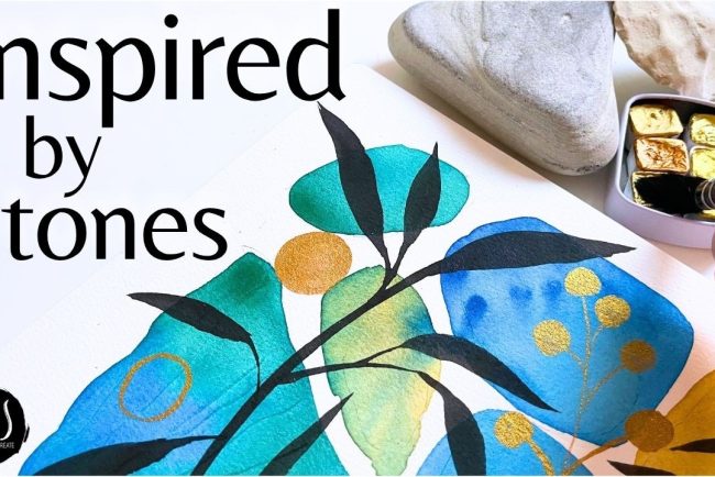 Creating Watercolor Magic from Simple Stones easy stress free painting with NO decisions to make