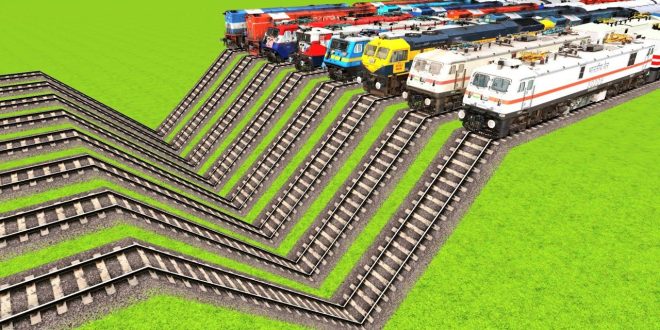 INDIAN TRAINS CROSSING ON UNIQUE ZIGZAG RAILWAY TRACKS 4K TRAIN VIDEO Train Simulator Railworks