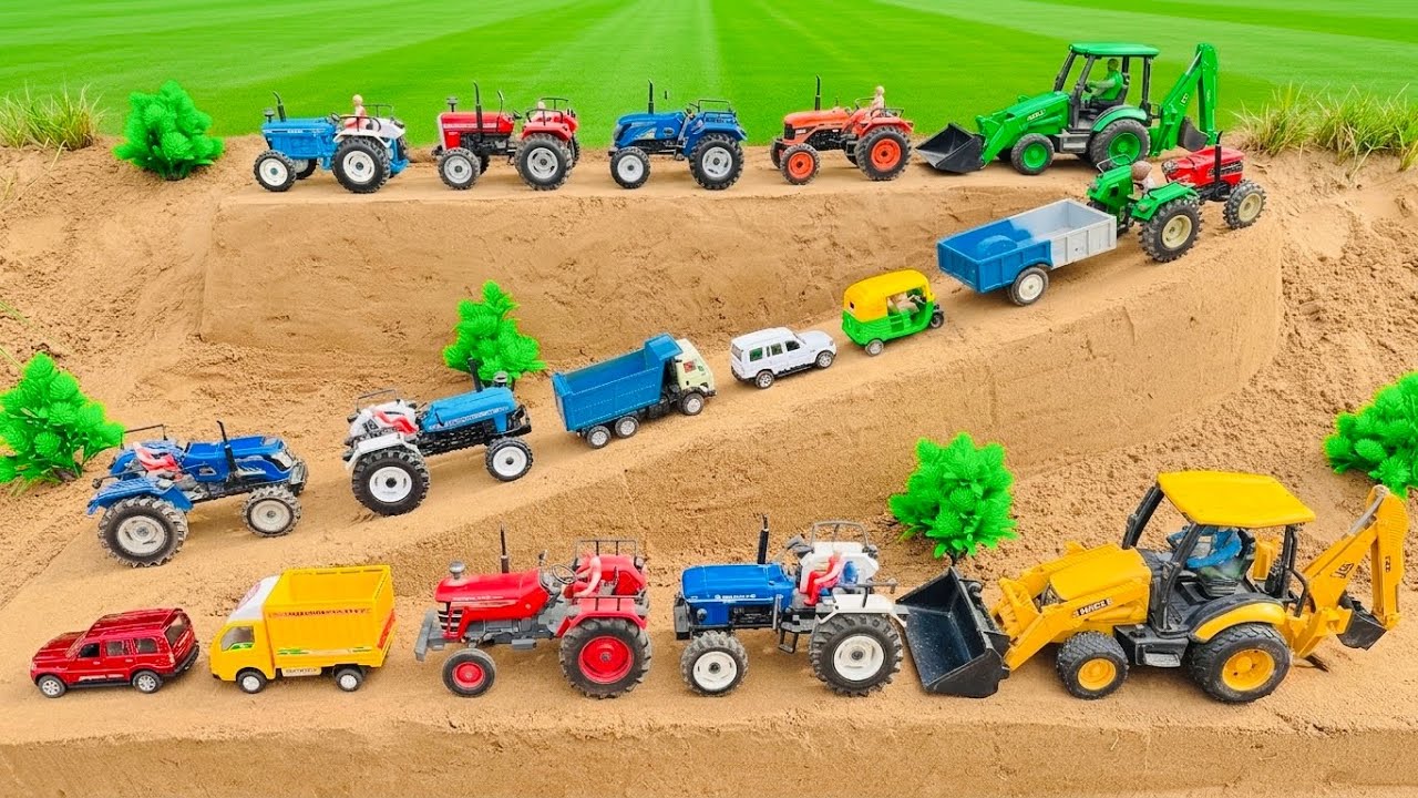 Mini tractor trolley parking video jcb tractor video jcb cartoon tractor gadi
